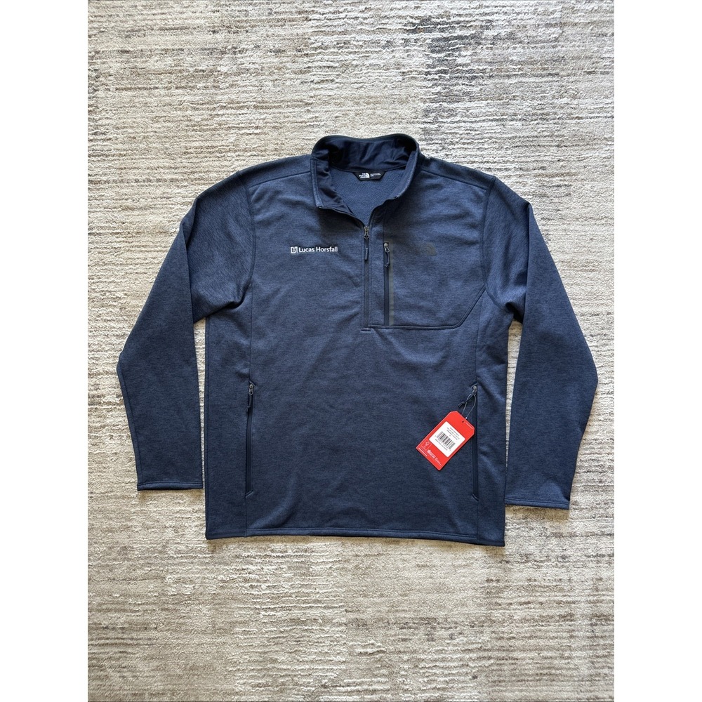 The North Face Men XL Blue Heather Skyline 1/2 Zip Jacket Fleece Lucas Horsfall